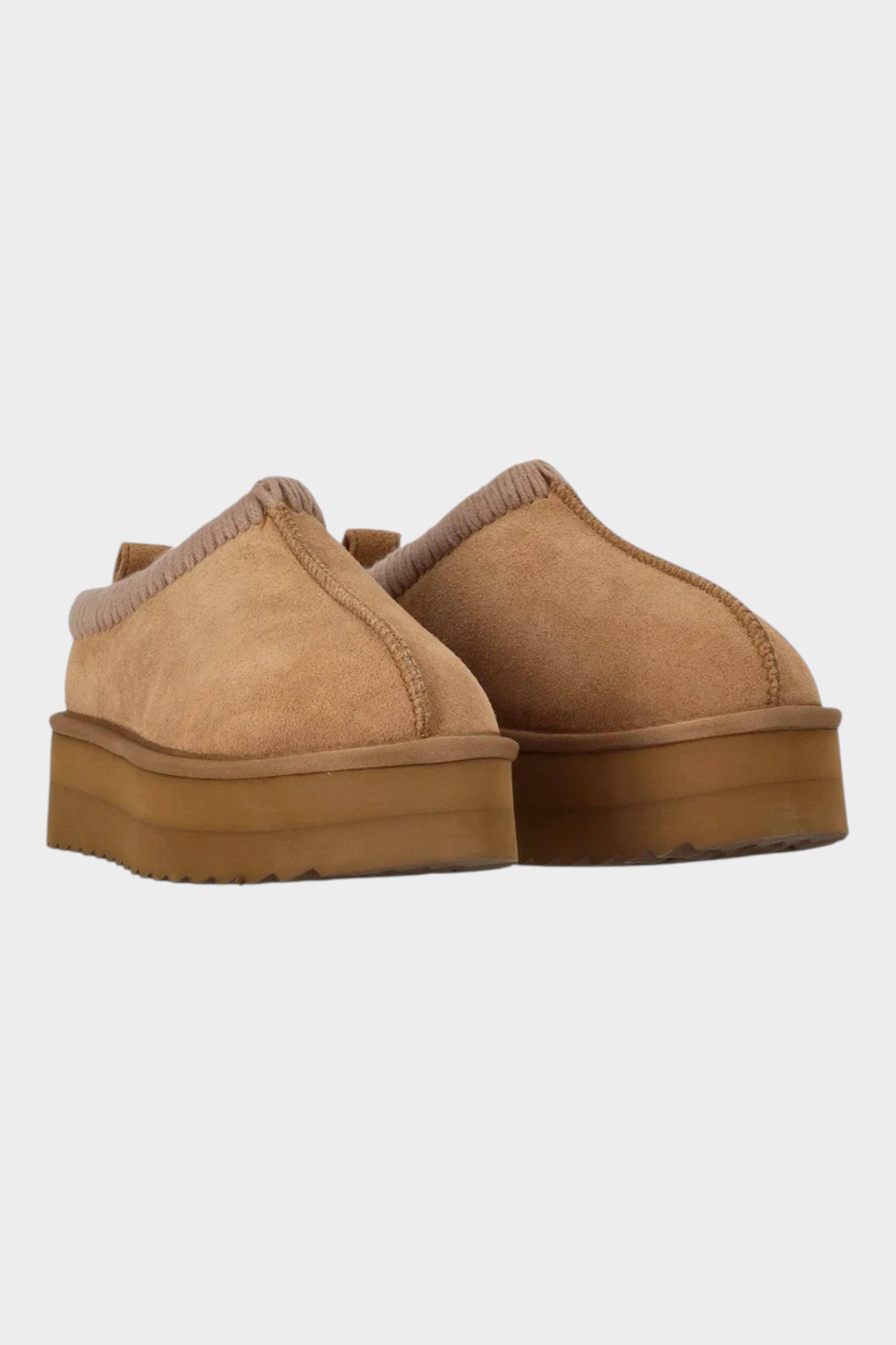 Slipper Follower SRL COLORS OF CALIFORNIA da donna in camoscio beige con fodera in montone e suola platform