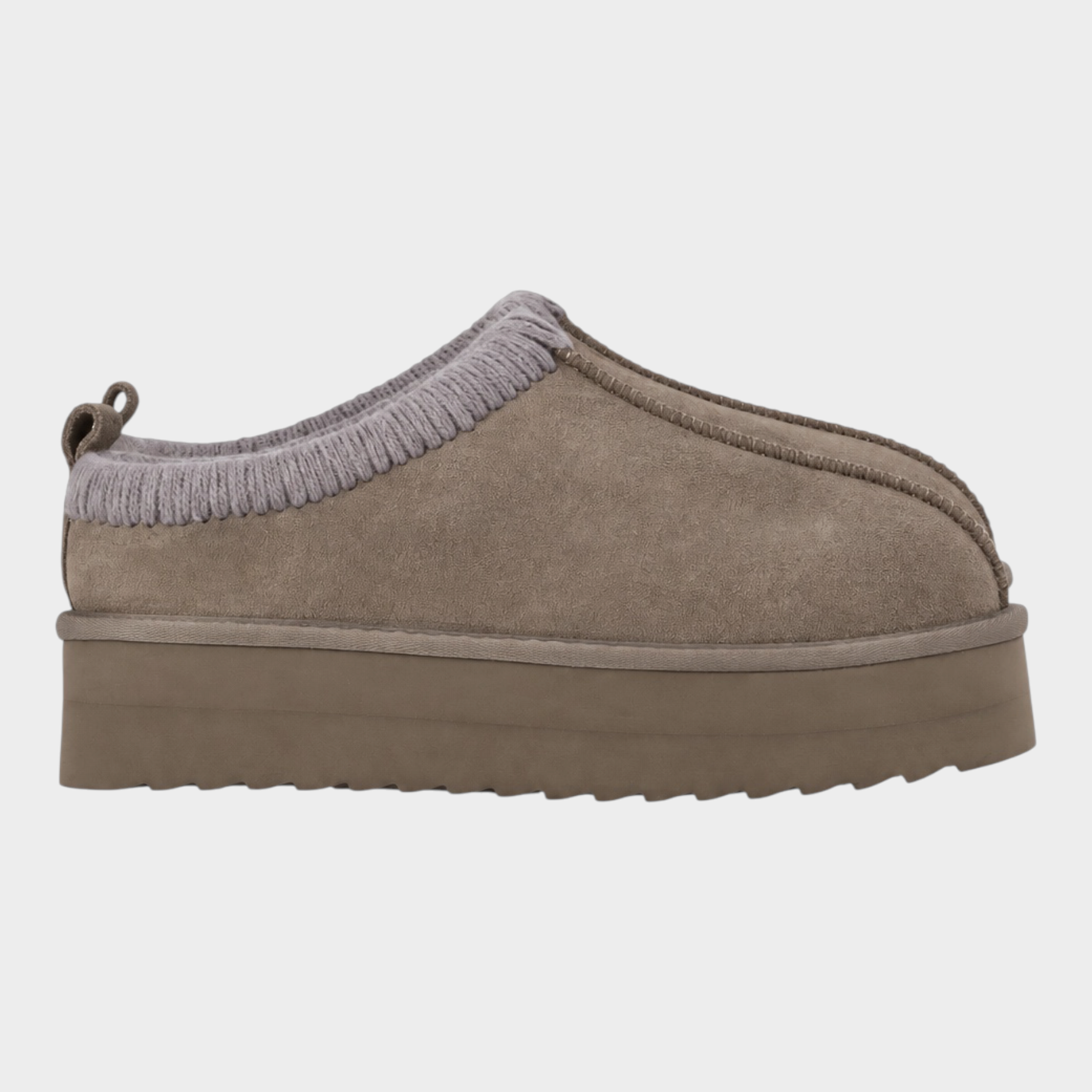 Slipper Follower SRL COLORS OF CALIFORNIA da donna in camoscio marrone con fodera in montone e suola platform