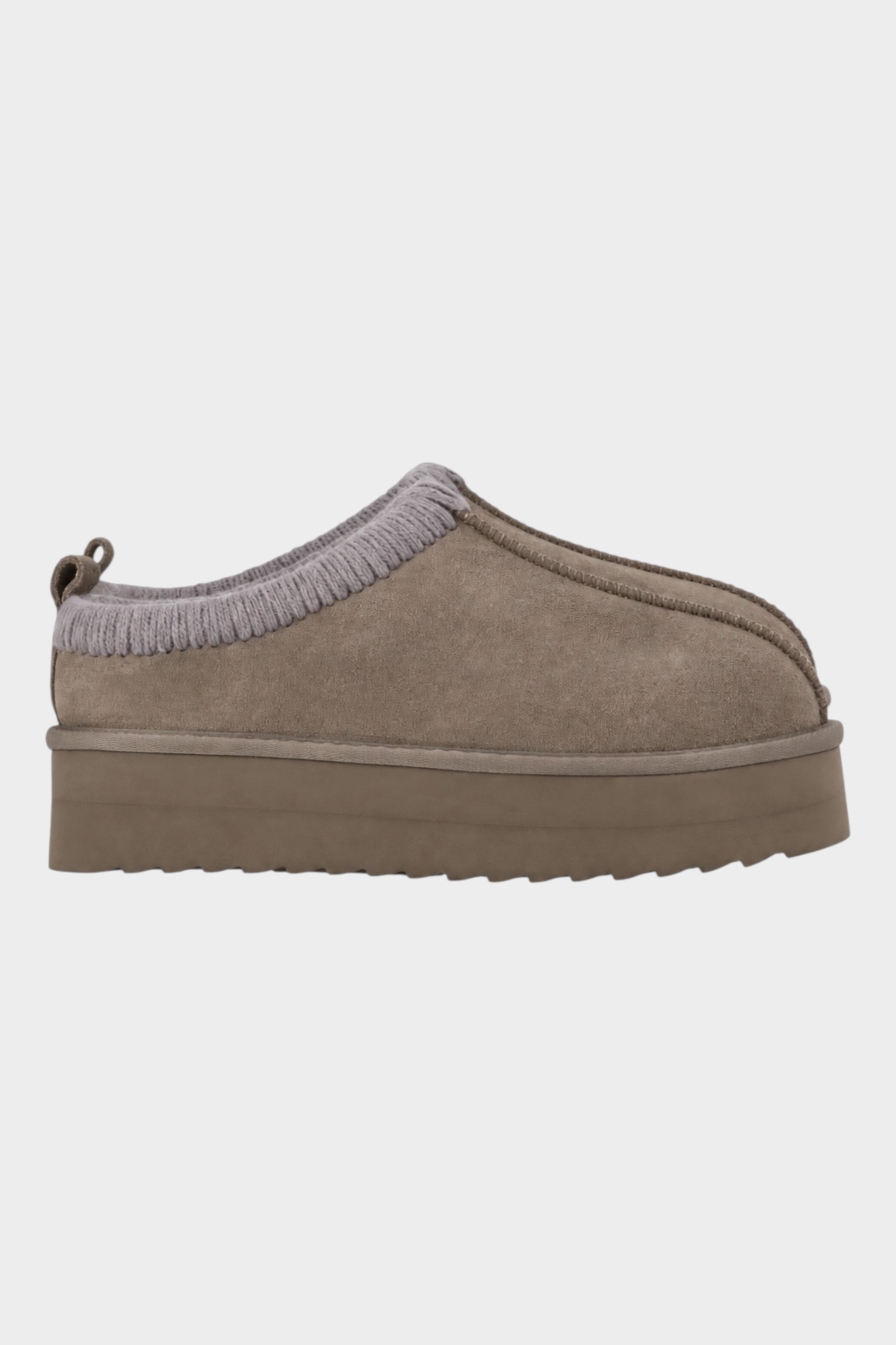 Slipper Follower SRL COLORS OF CALIFORNIA da donna in camoscio marrone con fodera in montone e suola platform