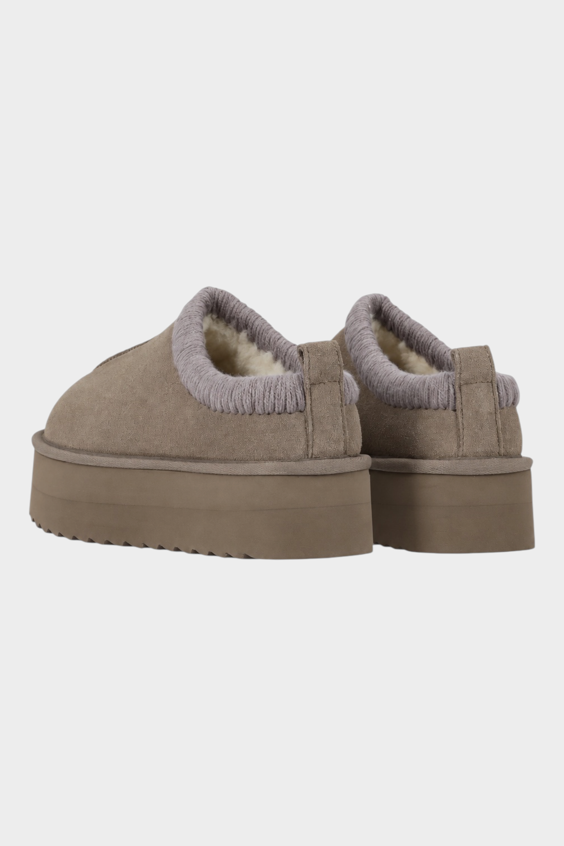 Slipper Follower SRL COLORS OF CALIFORNIA marroni in camoscio con fodera in montone e suola platform