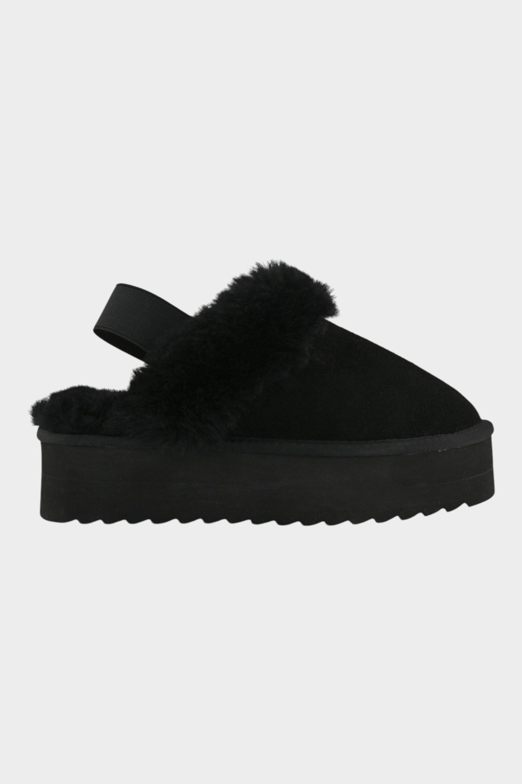 Slipper Follower SRL COLORS OF CALIFORNIA da donna in camoscio nero con fodera in montone e suola platform