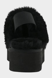 Slipper Follower SRL COLORS OF CALIFORNIA in montone nero con suola platform vista posteriore
