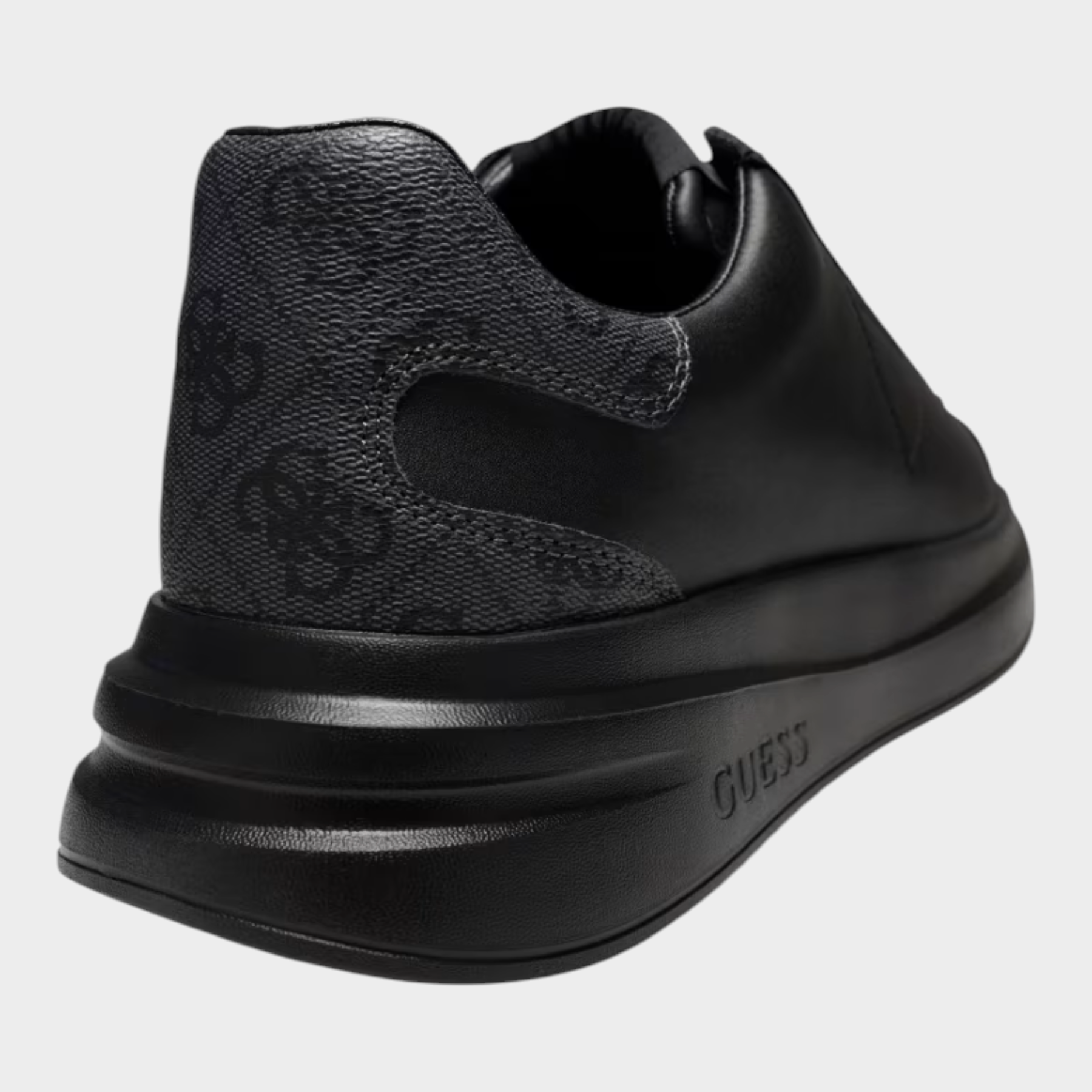Sneaker uomo Follower SRL GUESS nera con motivo 4G e logo in rilievo sulla suola in gomma