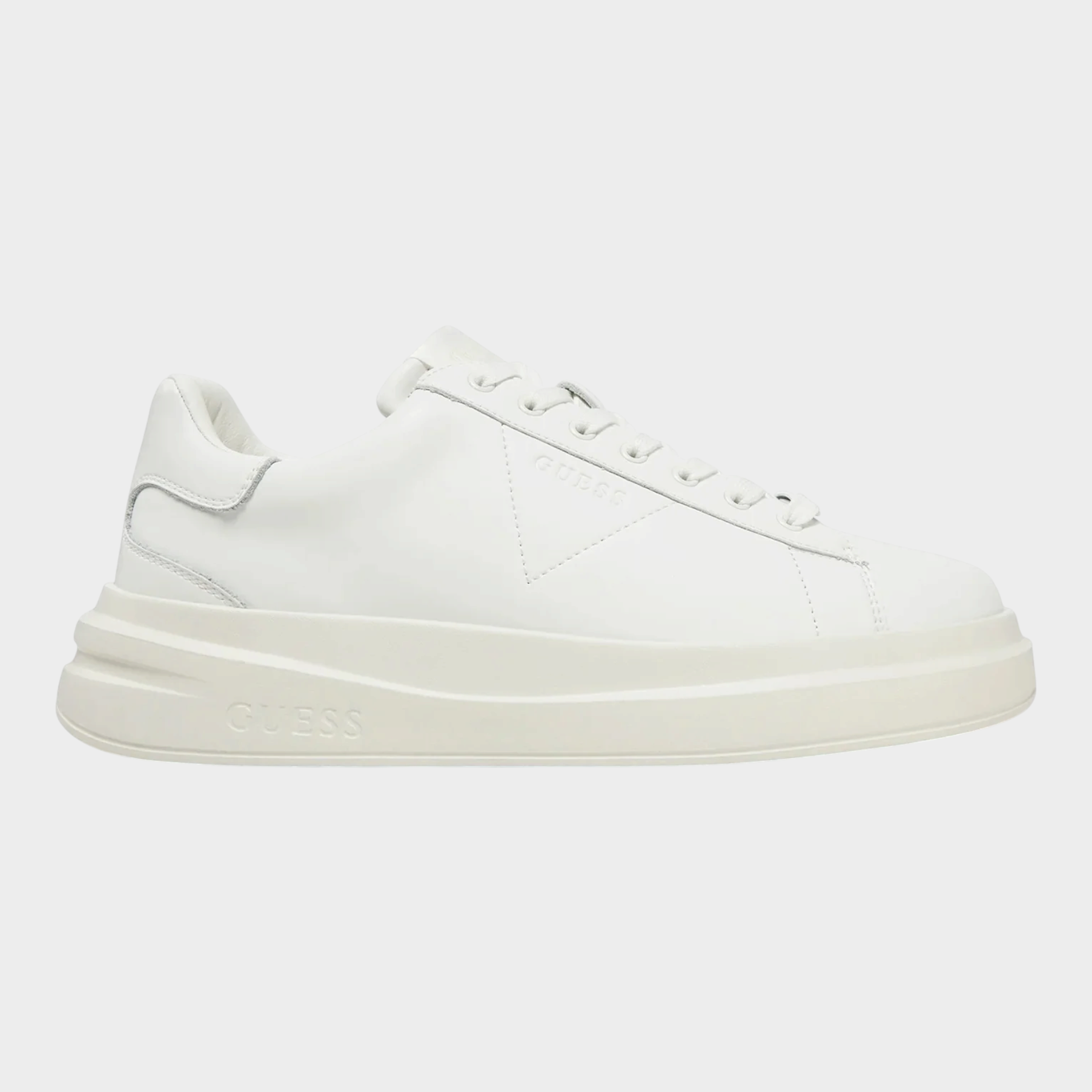 Sneaker uomo Follower SRL GUESS in pelle bianca con suola platform e logo in rilievo