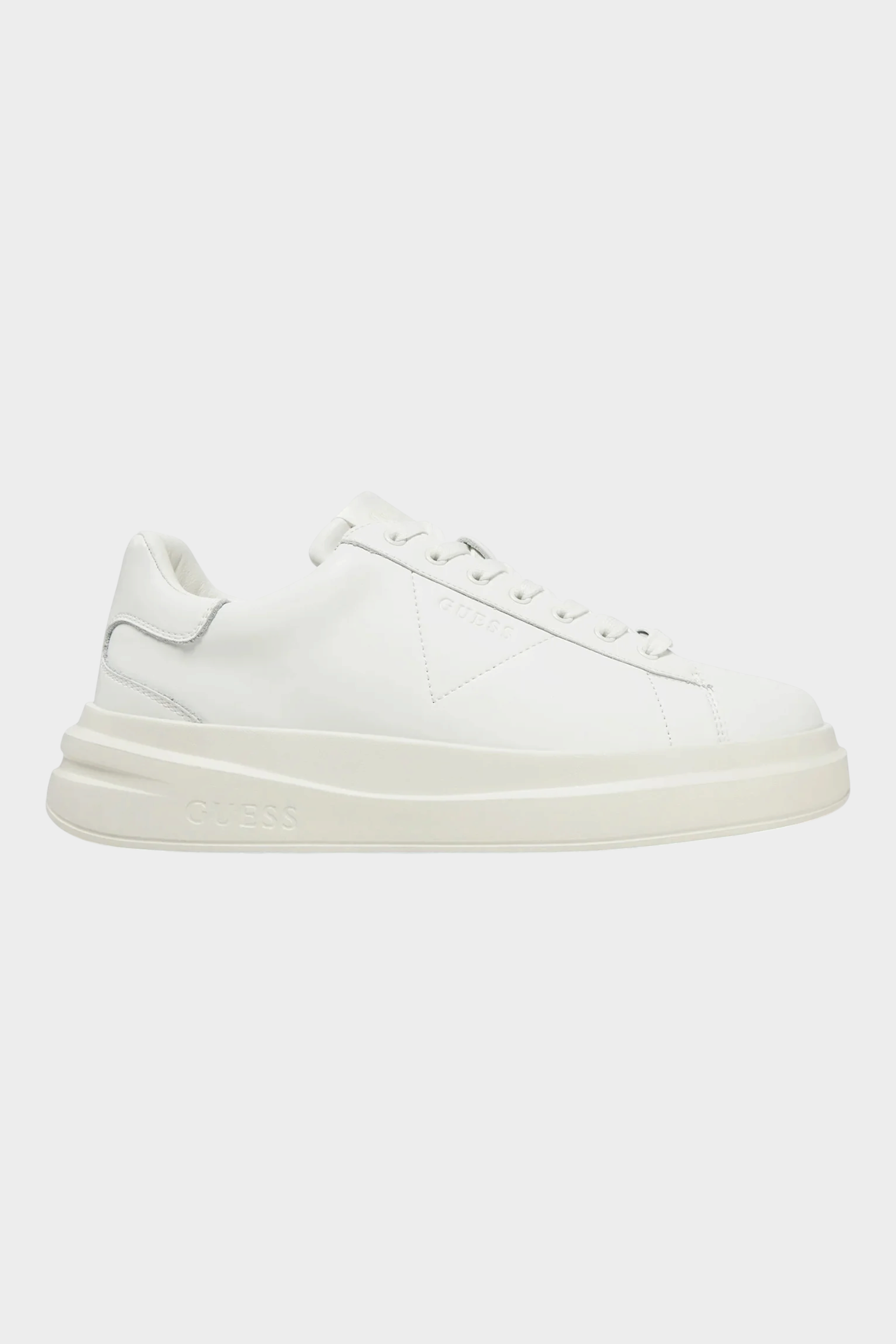 Sneaker uomo Follower SRL GUESS in pelle bianca con suola platform e logo in rilievo