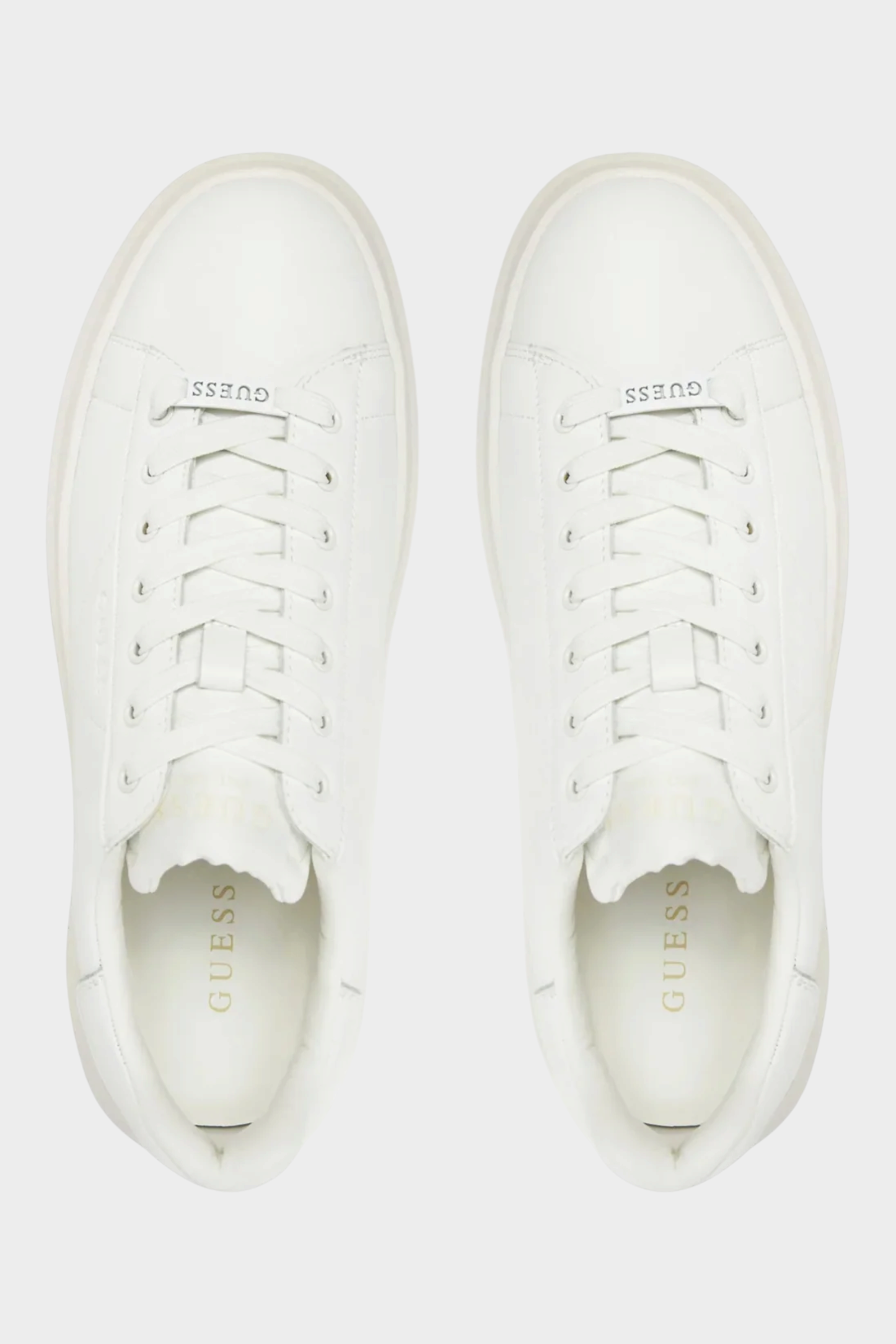 Sneakers bianche da uomo Follower SRL modello Elba con lacci, suola in gomma e logo GUESS sulla linguetta