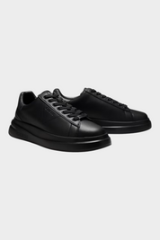 Sneakers da uomo Follower SRL GUESS nere in poliuretano con lacci, punta tonda e suola spessa in gomma