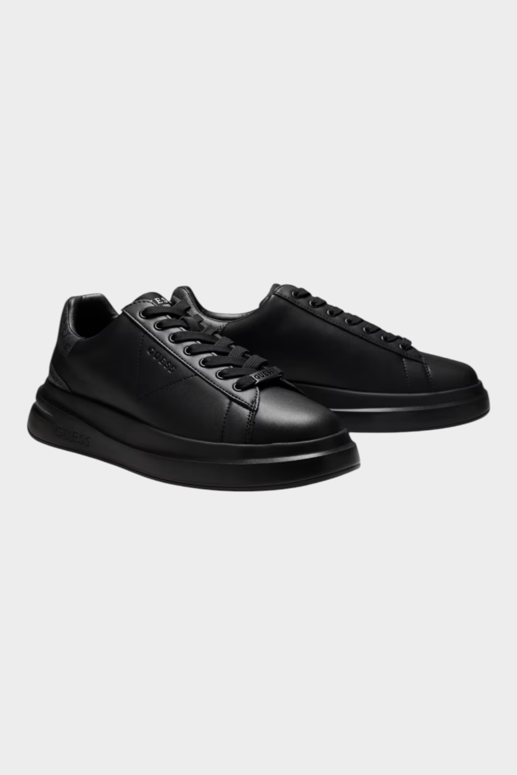 Sneakers da uomo Follower SRL GUESS nere in poliuretano con lacci, punta tonda e suola spessa in gomma
