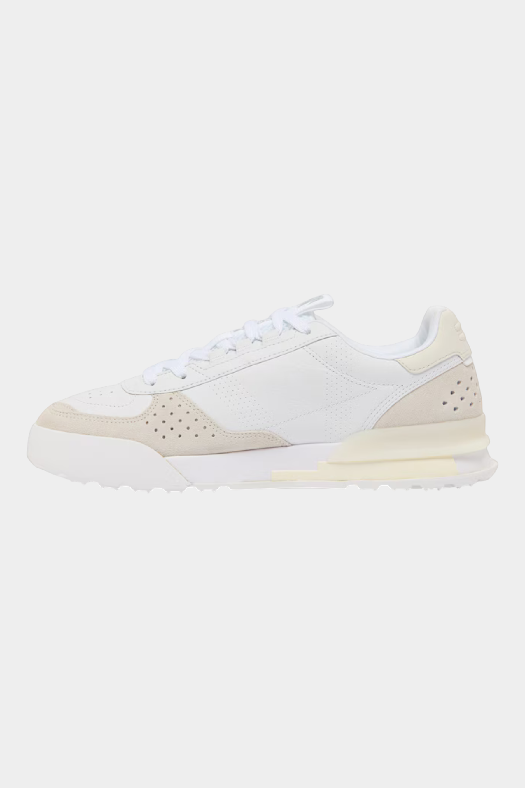 Sneakers uomo LACOSTE Slam Break in pelle bianca con dettagli in camoscio beige, vendute da Follower SRL
