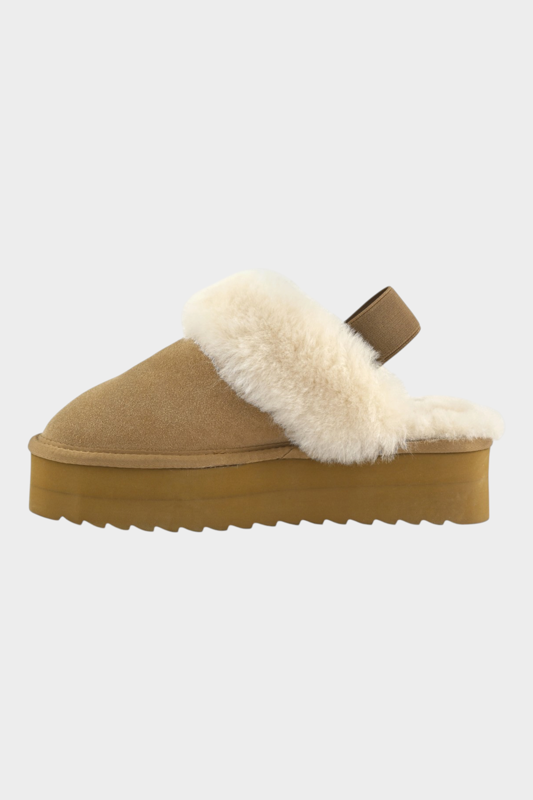 Stivale basso Follower SRL COLORS OF CALIFORNIA in pelle scamosciata beige con fodera in montone e suola platform