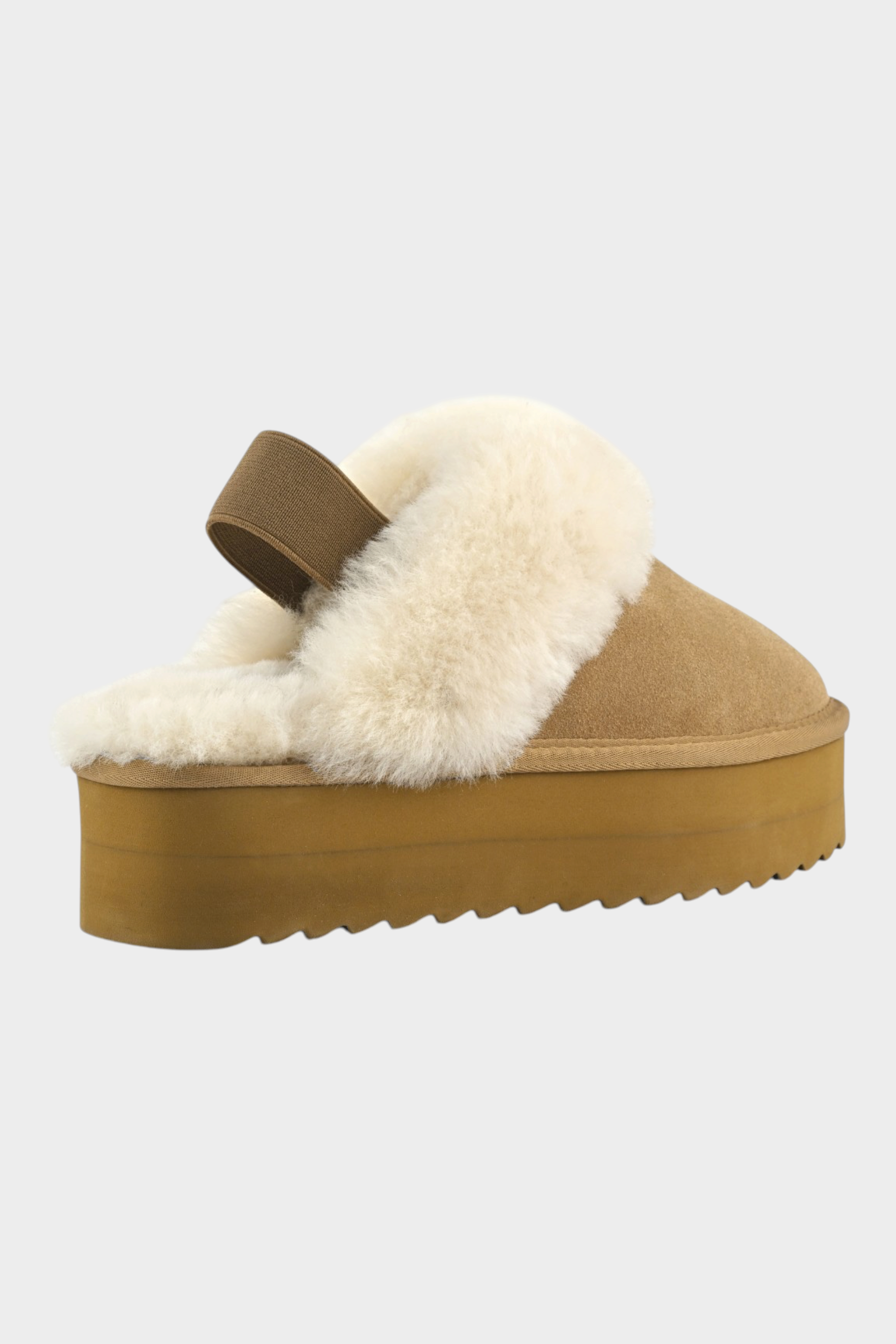 Stivale basso Follower SRL COLORS OF CALIFORNIA in pelle beige con fodera in montone e suola platform dentellata