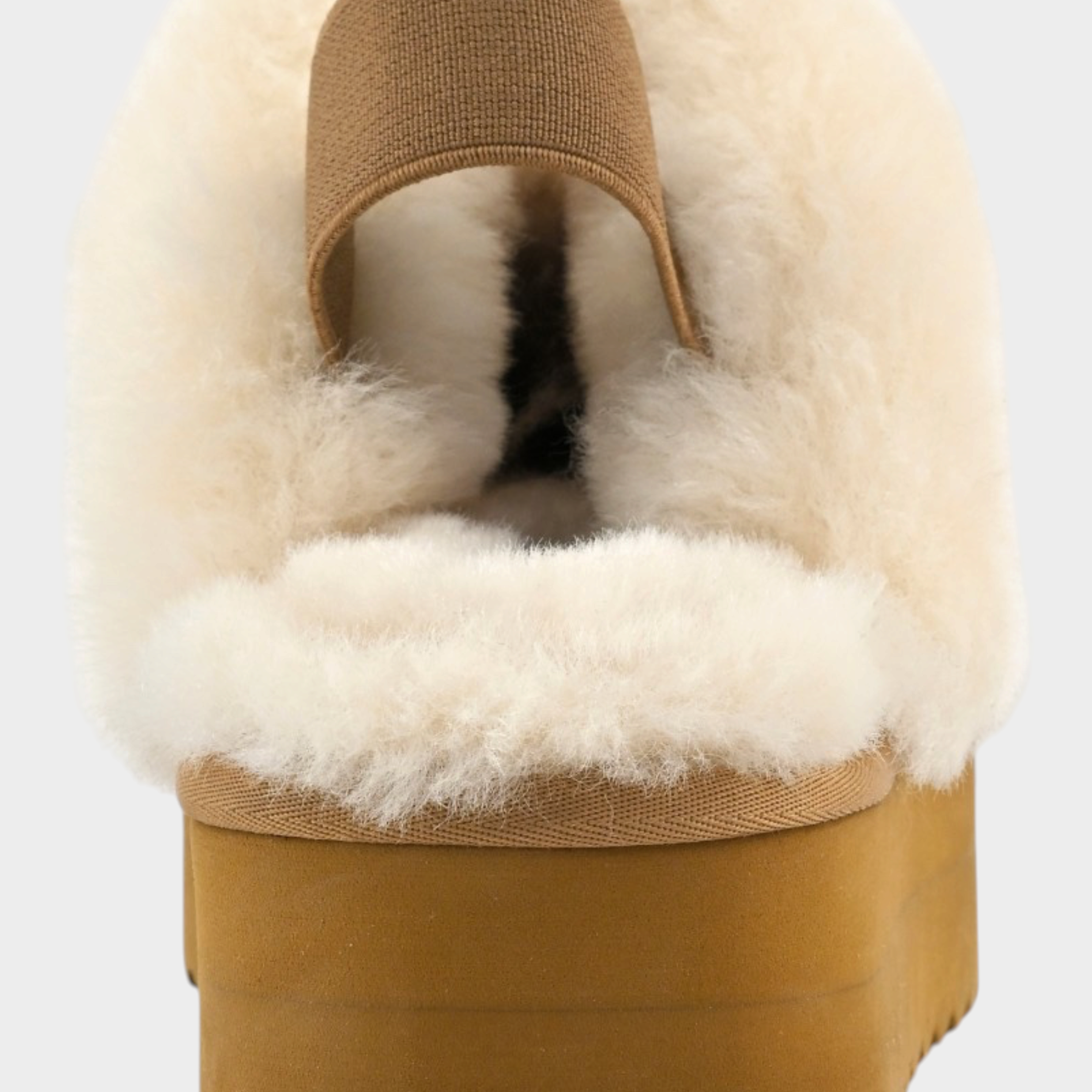 Stivale basso Follower SRL COLORS OF CALIFORNIA in pelle beige con calda fodera in montone e suola platform