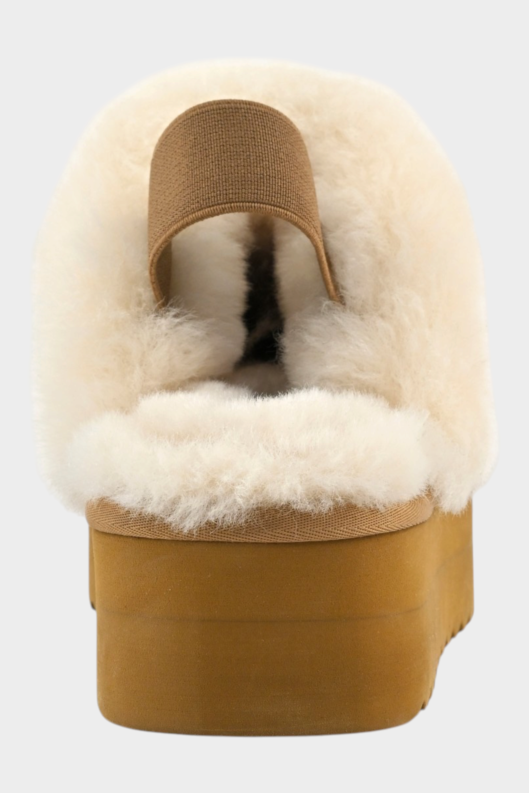 Stivale basso Follower SRL COLORS OF CALIFORNIA in pelle beige con calda fodera in montone e suola platform