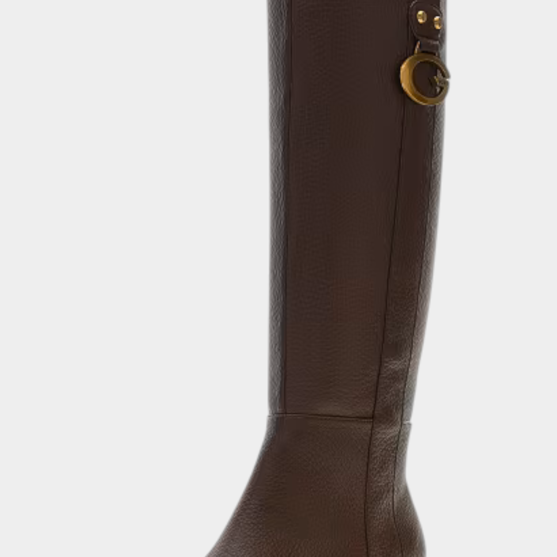 Stivali alti da donna Follower SRL modello Elliana in poliuretano marrone con logo dorato laterale
