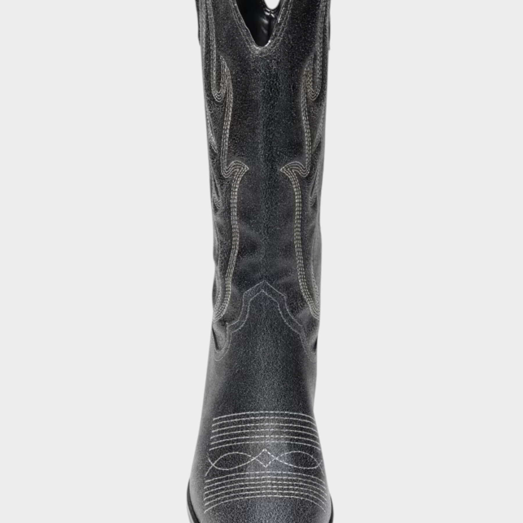 Stivali camperos Follower SRL in suede nero con cuciture decorative a contrasto e punta tonda