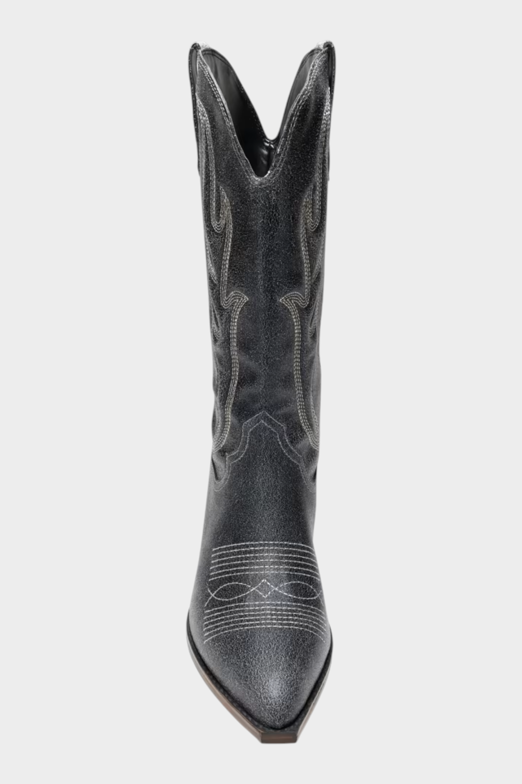 Stivali camperos Follower SRL in suede nero con cuciture decorative a contrasto e punta tonda