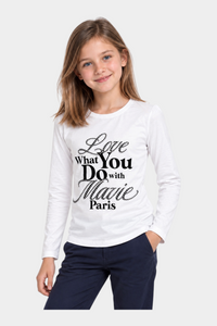 T-shirt gioiello con strass Bambina Bianco MA VIE PARIS - 8 anni