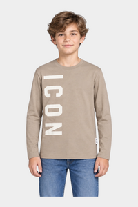T-Shirt con Logo Bambino Beige ICON - 8 anni