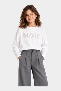 T-shirt gioiello con strass Bambina Bianco MA VIE PARIS - 10 anni
