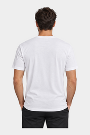 T-shirt bianca da uomo Follower SRL in misto cotone e modal, vista posteriore, design Made in Italy