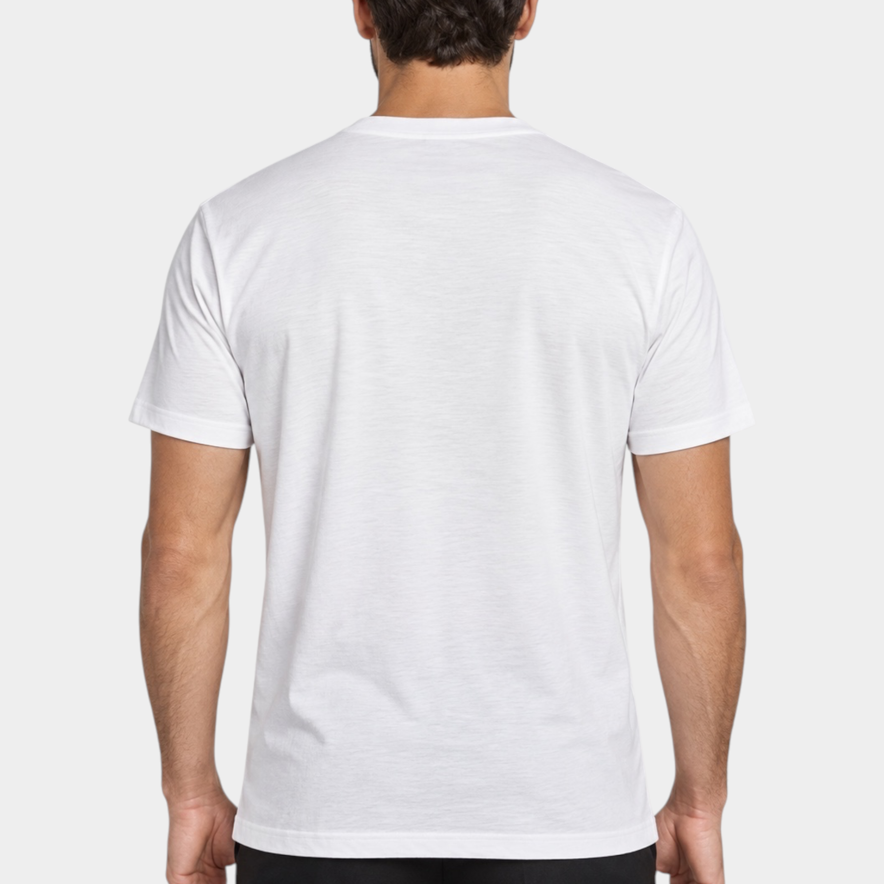 Vista posteriore di una t-shirt bianca da uomo Follower SRL in misto cotone e modal, Made in Italy