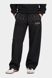 Pantaloni jogger con strass Bambina Nero ICON - 8 anni