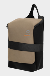 Zaino medium Follower SRL in neoprene marrone e nero con logo SUNS BOARDS e chiusura a zip