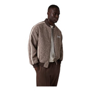 Giacca bomber full zip uomo marrone guess - felpe