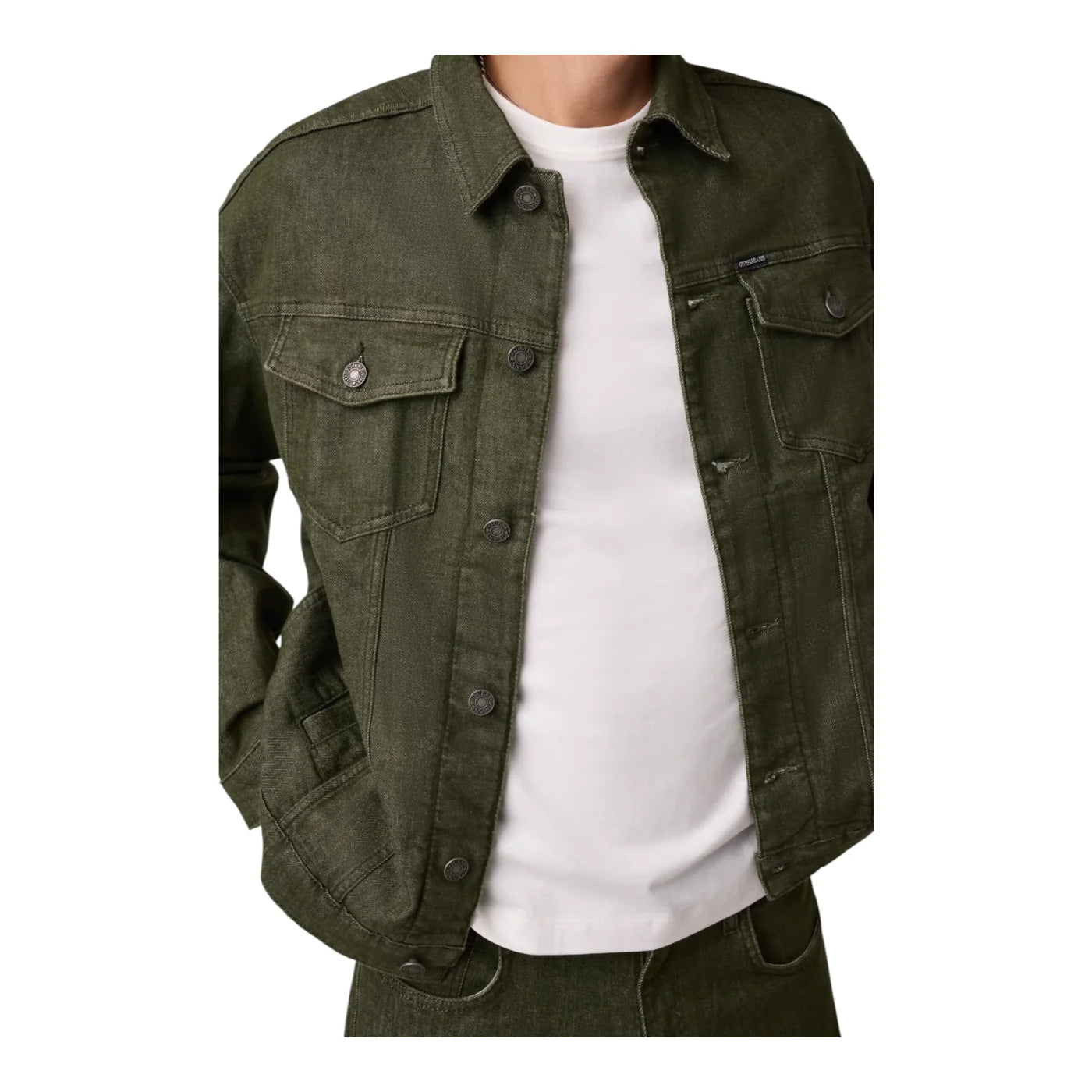 Giacca in denim oversize uomo verde guess - giacche