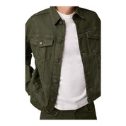 Giacca in denim oversize uomo verde guess - giacche