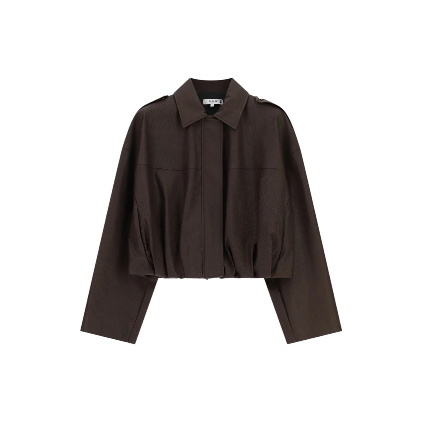 Giacca in ecopelle corta donna marrone please - giacche