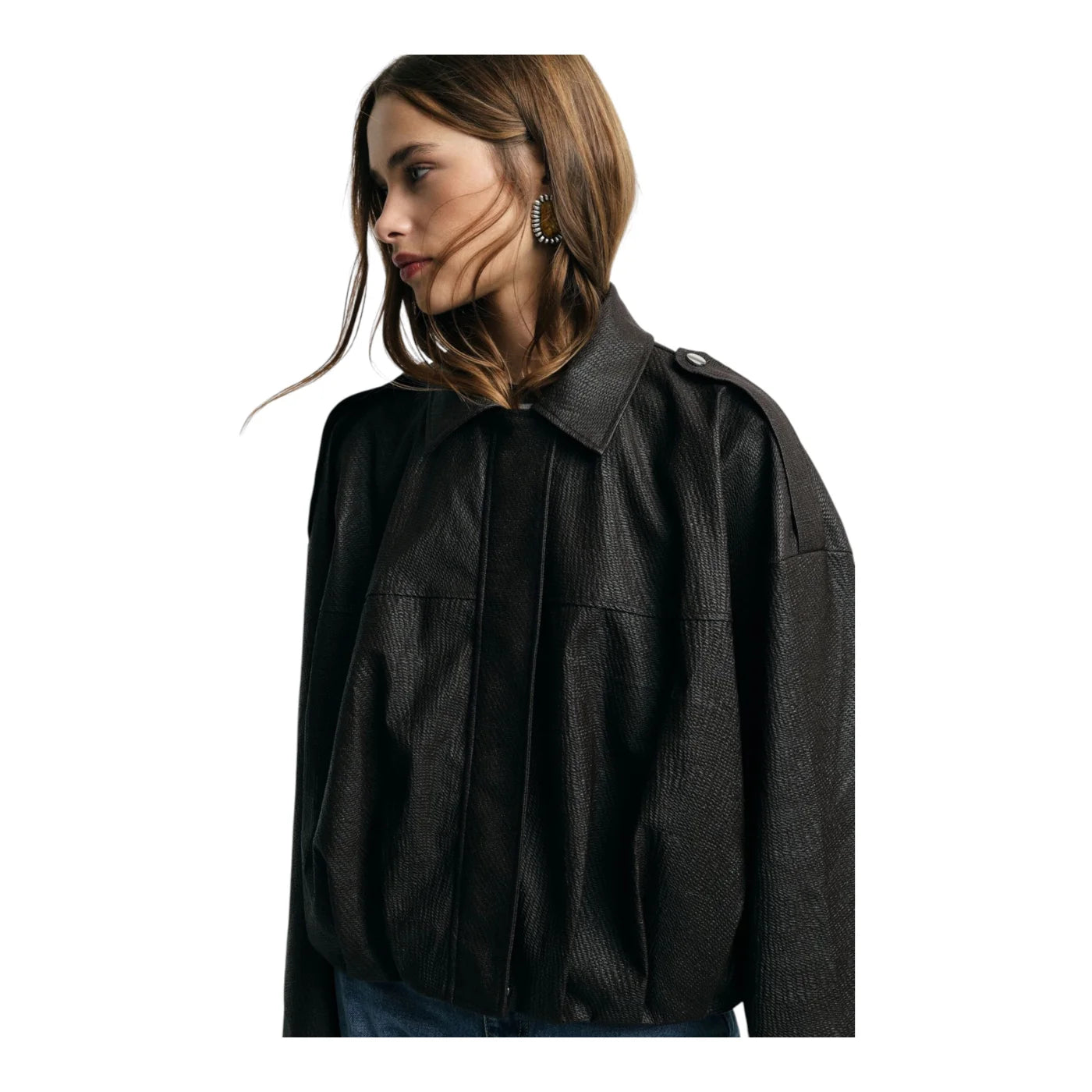 Giacca in ecopelle corta donna marrone please - giacche