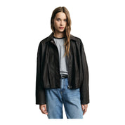 Giacca in ecopelle corta donna marrone please - giacche