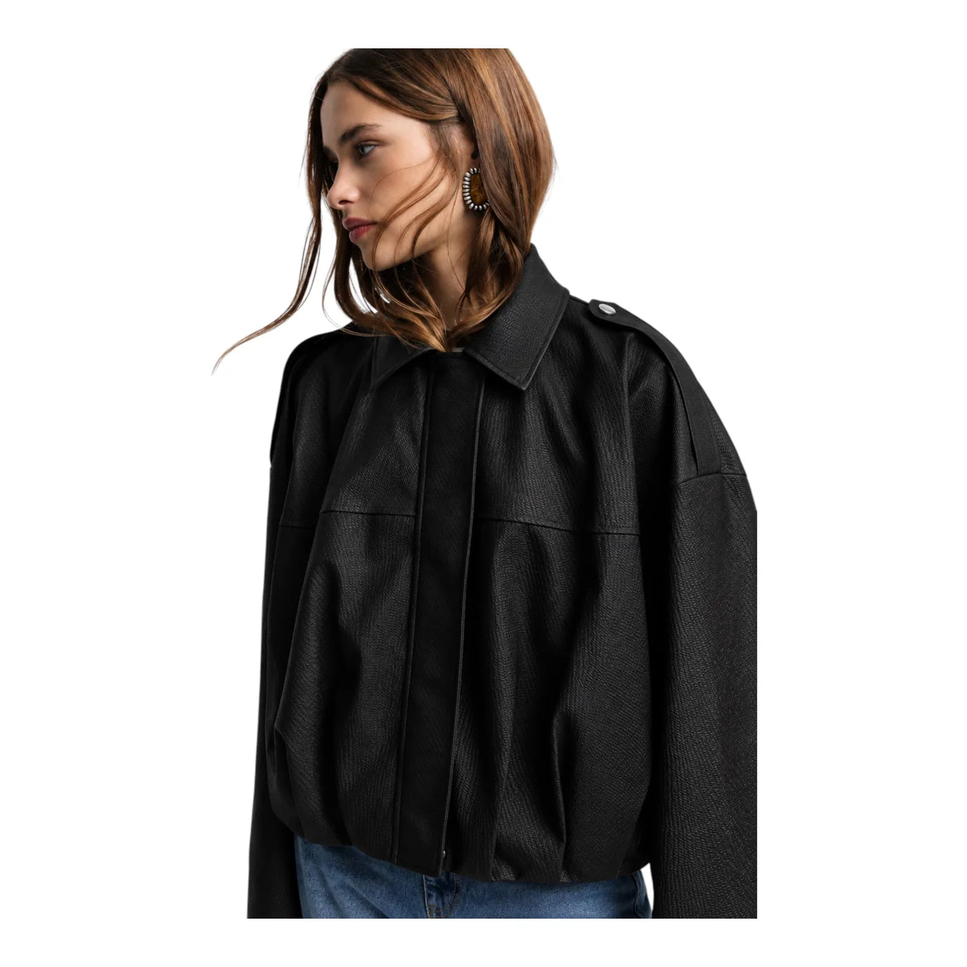 Giacca in ecopelle corta donna nero please - giacche
