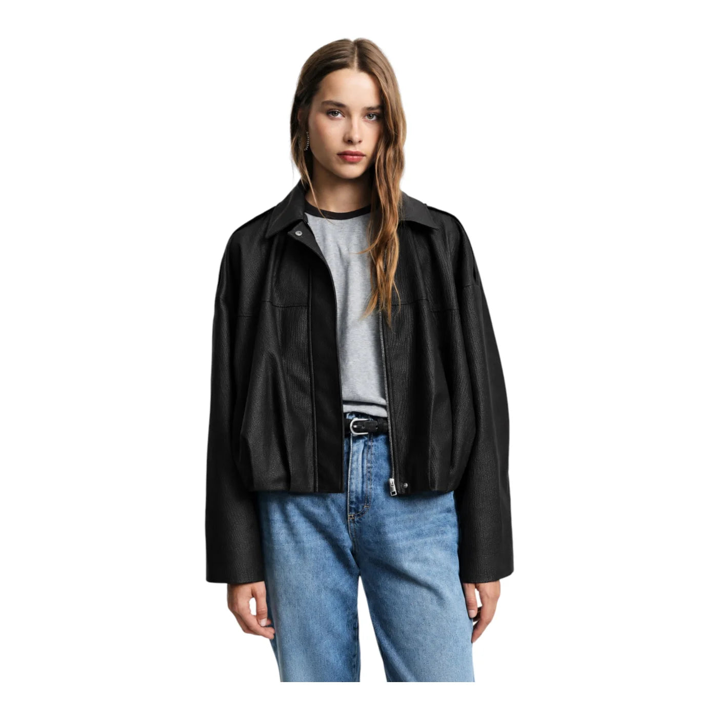 Giacca in ecopelle corta donna nero please - giacche