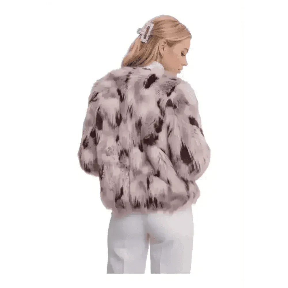 Giacca in finta pelliccia con stampa piume Donna Frime - Follower SRL