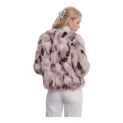 Giacca in finta pelliccia con stampa piume Donna Frime - Follower SRL