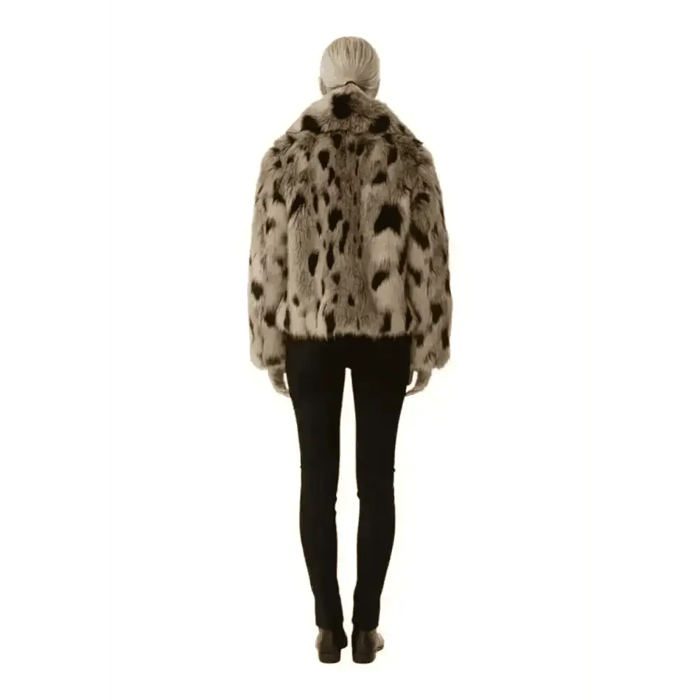 Giacca in finta pelliccia con stampa piume Donna Frime - Follower SRL