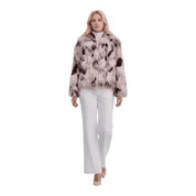 Giacca in finta pelliccia con stampa piume Donna Frime - Follower SRL