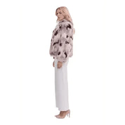 Giacca in finta pelliccia con stampa piume Donna Frime - Follower SRL