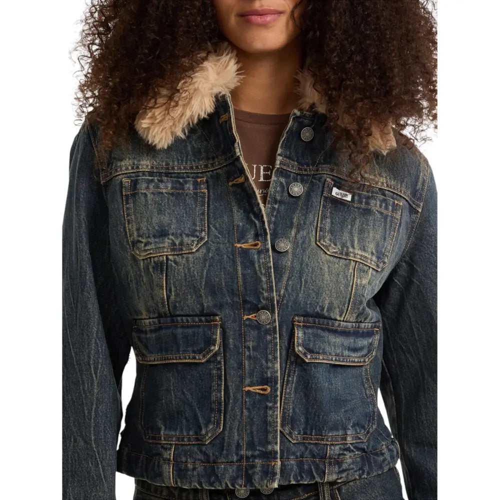 Giacca in jeans con pelliccia sintetica Donna Guess Originals Guess Originals