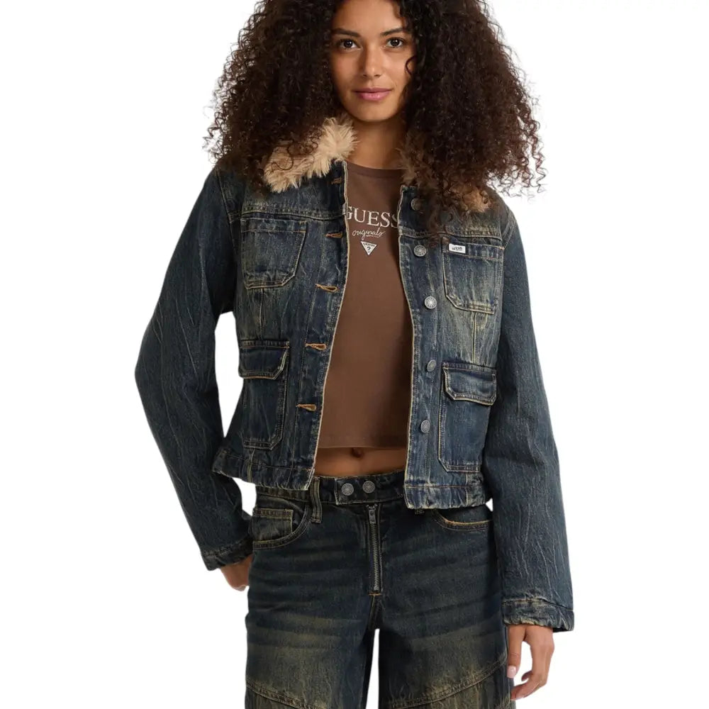 Giacca in jeans con pelliccia sintetica Donna Guess Originals Guess Originals