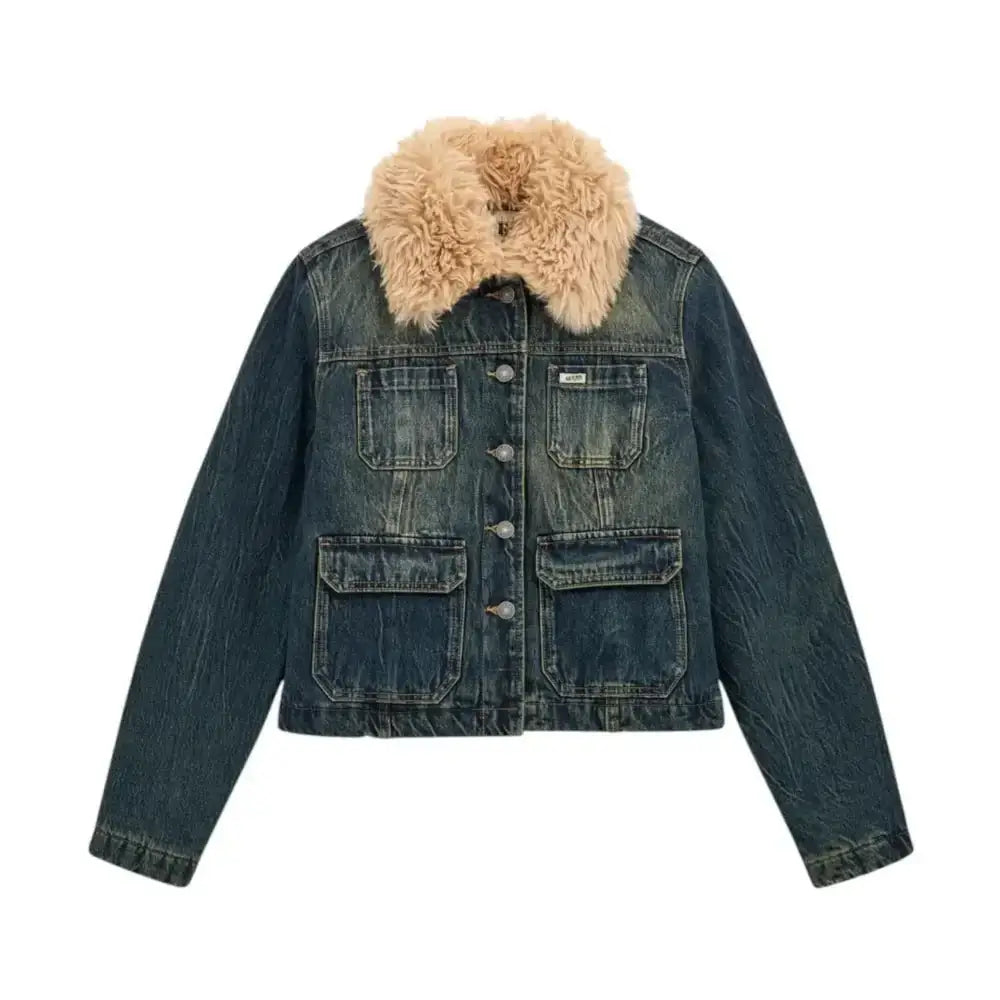 Giacca in jeans con pelliccia sintetica Donna Guess Originals - Follower SRL