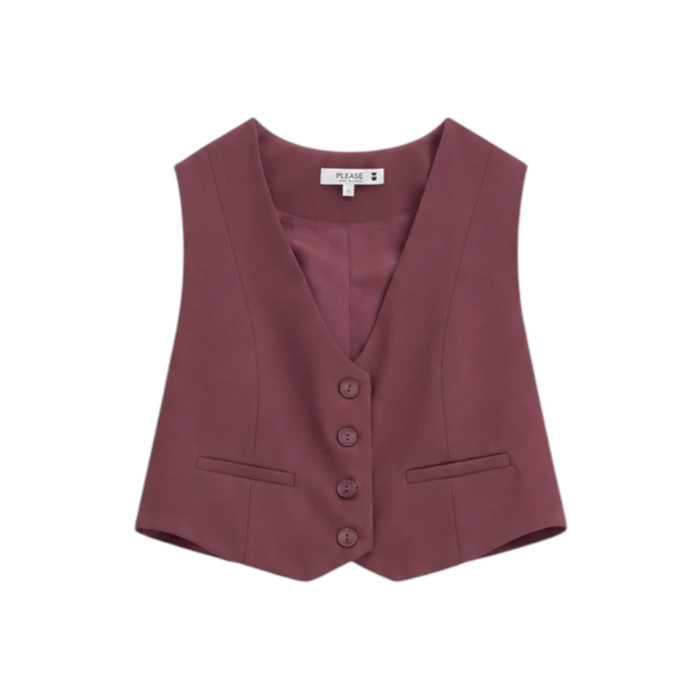 Gilet cropped donna bordeaux please