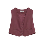 Gilet cropped donna bordeaux please