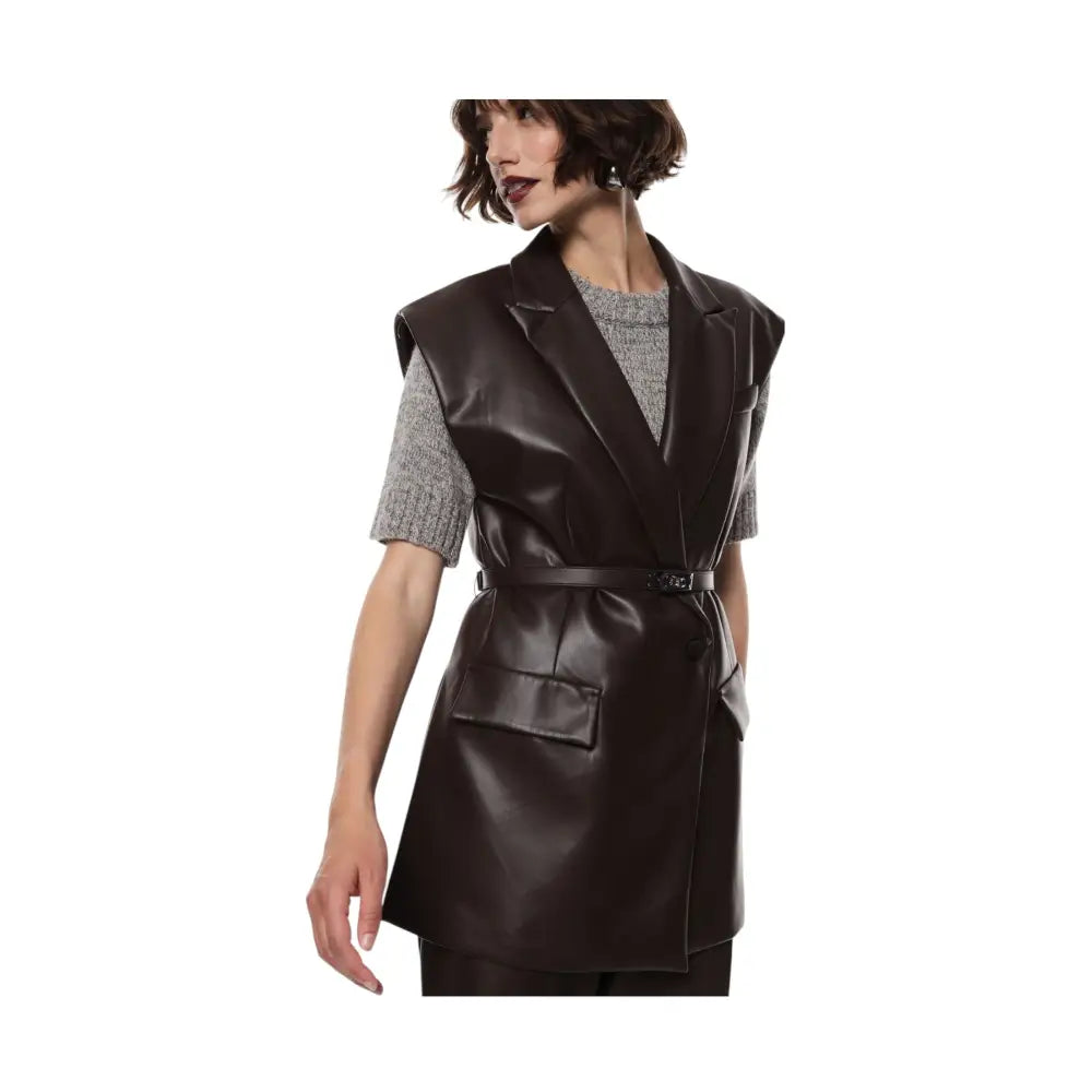 Gilet in similpelle con cintura e tasche laterali Donna Imperial Imperial