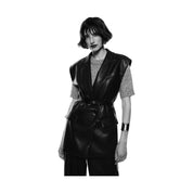 Gilet in similpelle con cintura e tasche laterali Donna Imperial Imperial