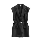 Gilet in similpelle con cintura e tasche laterali Donna Imperial Imperial