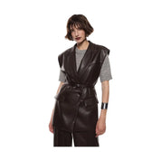 Gilet in similpelle con cintura e tasche laterali Donna Imperial Imperial