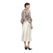 Gonna midi a vita alta con linea svasata donna avorio imperial - gonne